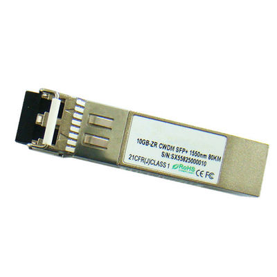 10G CWDM 1550nm 80 किमी SFP + फाइबर ऑप्टिक ट्रान्सीवर